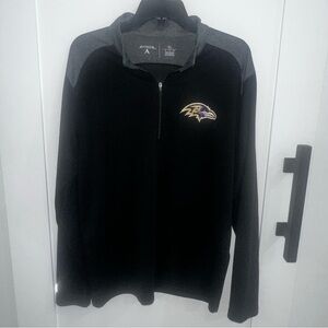 Antigua Baltimore Ravens 1/4 Zip Pullover Jacket Black/Gray Men's Size XL